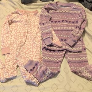 Pink & Lavender Girls Cozy Pajama Set - 2pc